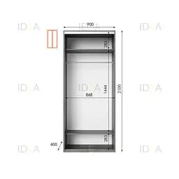 Шафа-купе Idea серія 9 90 x 60 x 210 см Венге темний - мініатюра 2