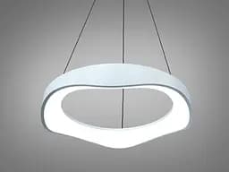 Сучасна підвісна LED люстра хвиля для кухні Diasha 0471A WH біла 50 см 36W регульована за висотою - мініатюра 2