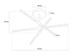 Люстра стельова MJ-Light KONO 36W 3200K BK 15001 - мініатюра 2