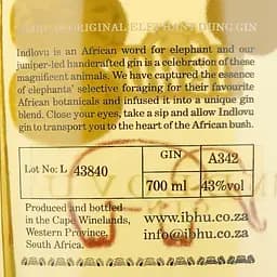 Джин Ibhu Indlovu Elephant-Foraged Botanicals Gin 43% 0.7 л - мініатюра 6