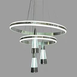 Люстра підвісна кільця Linisoln 100-3 CH метал, акрил, 110 см, 60x40 см, LED-стрічка, 100 Вт, 3000-4000-6000К - мініатюра 3