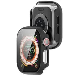 Чохол-накладка DK для Apple Watch 46mm (Series 10) Пластик Soft-Touch Glass Full Cover (black) - мініатюра 2