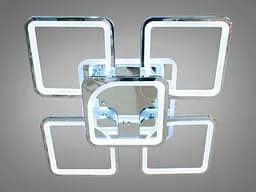 Люстра стельова LED Diasha 8060/4+1HR, 150W, 4100K, сріблястий метал, сучасний стиль для вітальні - мініатюра 2