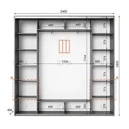 Шафа-купе Idea серія 4 240 x 45 x 240 см Венге темний - мініатюра 2