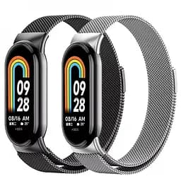 Ремінець для фітнес-браслета Boorui для Xiaomi Mi Band 8 і 9 міланська петля чорний - мініатюра 7