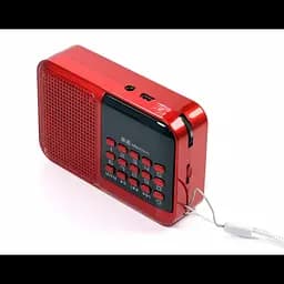 Радіоприймач з FM радіо на акумуляторі, переносний приймач червоний USB MicroSD BKK S61 - мініатюра 3