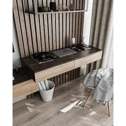 Стіл підвісний письмовий Moreli Т-222 1200x160x500 мм Венге аруша/Дуб сонома (mo-t222-arusha-sonoma)