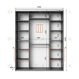 Шафа-купе Idea серія 3 190 x 60 x 240 см Венге темний - мініатюра 2