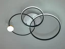 Стельова люстра LED Diasha MX2987-3L WH+BK Rings, 55W, біло-чорний, сучасний стиль для коридору, спальні, вітальні - мініатюра 3