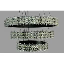 Люстра підвісна Linisoln 1535-50x40x30 BK метал, акрил, круги 50-40-30 см, LED-стрічка, 80 Вт - мініатюра 2