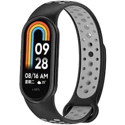 Ремінець DK для Xiaomi Mi Band 8 Silicone Sport Band Nike (015815) (black / grey) - мініатюра 2