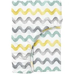 Простынь Cosas на резинке в детскую кроватку 70х140 waves cs1, желтый (WaveGreyYellowMint_70x140x12)