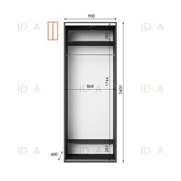 Шафа-купе Idea серія 8 90 x 60 x 240 см Антрацит - мініатюра 2