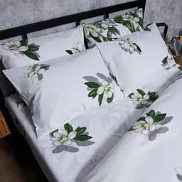 Комплект постільної білизни Moon&Star Бязь Gold Люкс Wisteria White Полуторний Євро 160х220 наволочки 2х40х60 - мініатюра 7