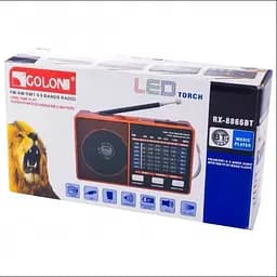 Радіоприймач Golon RX-8866 з акумулятором, колонка з FM/AM/SW/TV, ліхтариком, USB, microSD - мініатюра 5