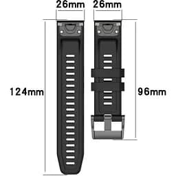Ремінець DK CDK для Garmin Epix Pro (Gen 2) 51mm 26mm Silicone Sport Band Classic (015187) (black) - мініатюра 2