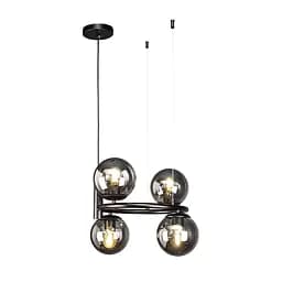 Люстра стельова Levistella 7521011-4 BK+BK, E27, чорний метал, 4 плафона, сучасний стиль, діаметр 410 мм - мініатюра 2