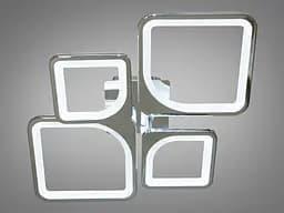 Люстра стельова LED Diasha 8060/2+2HR, 80W, 3960 лм, хром, сучасний стиль з пультом та димером - мініатюра 3