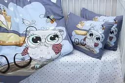 Комплект постільної білизни в ліжечко Tag Tekstil Owl для немовлят Сова (синій) - мініатюра 2