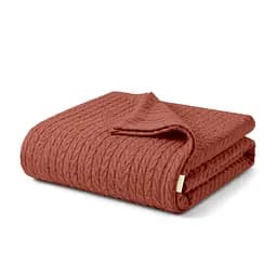 Плед-покривало Cosas Knitted Braid Cinnamon косичка 75х95 см (Blanket_29Сinnamon_KnittedBraid_75x95)