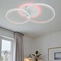 Стельова LED-люстра Diasha 8180/2WH 3color з пультом і димером, біла, 55 W, 3025 lm, круглі акрилові LED-кільця 53x33 см - мініатюра 2