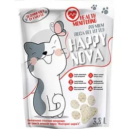 Наповнювач для туалетів домашніх тварин Happy Nova Health Monitoring силікагелевий гігієнічний 3.8 л
