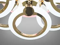 Золота LED люстра з пультом, диммером і кольоровою підсвіткою, 110W - мініатюра 4