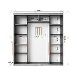 Шафа-купе Idea серія 7 200 x 60 x 210 см Венге темний - мініатюра 2