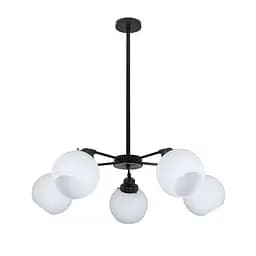 Люстра стельова Levistella 752F1609-5 BK+WH, E27, 5 плафонів, діаметр 700 мм, чорний+білий, сучасний стиль - мініатюра 2