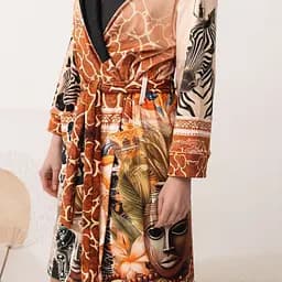 Халат жіночий з плюшевого велюру ексклюзивний Wild Africa 18356 2XL-3XL - мініатюра 4