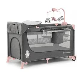 Ліжко-манеж з пеленатором Kinderkraft Joy Pink сіре з рожевим (00-00158383) - мініатюра 2