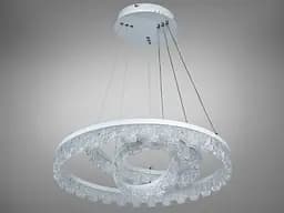 Стильная подвесная LED-люстра для зала Diasha MD78201/600+400+200WH, біла, 105W, Ø60 см, 3 кільця - мініатюра 4
