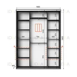 Шафа-купе Idea серія 3 180 x 45 x 240 см Антрацит - мініатюра 2