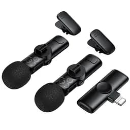 Петличний бездротовий мікрофон Borofone BFK16A Winner dual-mic Type-C Black - мініатюра 3
