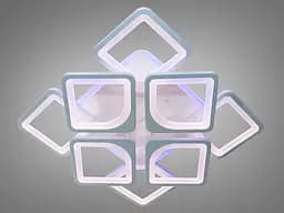 Люстра стельова LED Diasha S8060/4+4WH, 130W, 3200K-6000K, білий акрил, сучасний стиль для дитячої кімнати - мініатюра 3