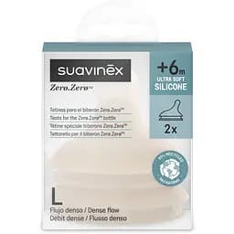 Соска Suavinex Zero антиколікова інтенсивний потік +6 місяців 2 шт. бежева (308455) - мініатюра 2