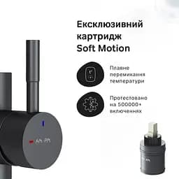 Змішувач для кухні з L-виливом AM.PM X-Joy S EcoStart чорний F85B05022 - мініатюра 4
