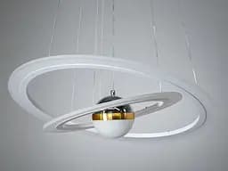 Стельова люстра LED Diasha 2391-600+400WH, 85W, 4675 лм, білий, сучасний стиль для низьких стель - мініатюра 4
