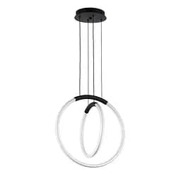 Люстра стельова LED Levistella 7812022 (300+400) BK, 26W, чорний, сучасний стиль, діаметр 300/400 мм