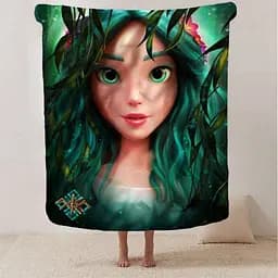 Плед плюшевий 3D подарунковий з принтом Лісова Мавка 160×200 см - мініатюра 2