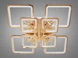 Стельова LED-люстра Diasha 8157/4+4G 190W, 60x60x12 см, 3 кольори світла, диммер, пульт - мініатюра 5