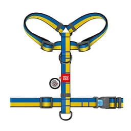 Шлея для собак анатомічна Waudog Nylon H-образна з QR-паспортом малюнок Colors of freedom Розмір M - мініатюра 2