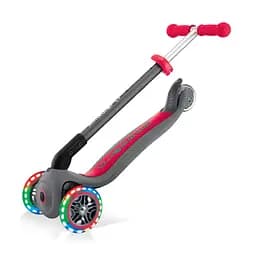 Самокат Globber Primo foldable lights, колеса з підсвічуванням, сіро-червоний (432-120-2) - мініатюра 7