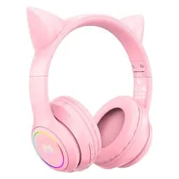 Бездротові ігрові навушники з котячими вушками Onikuma B90 RGB гарнітура з мікрофоном Pink (19117) - мініатюра 5