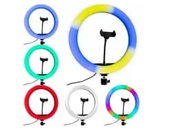 Світлодіодне кільце для селфі 20 см "LED RGB MJ20", кругла лампа для селфі від USB (селфі лампа) (ST) - мініатюра 4