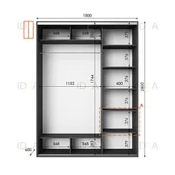 Шафа-купе Idea серія 1 180 x 60 x 240 см Антрацит - мініатюра 2