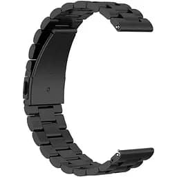Ремінець DK 20mm Metal Fitlink Steel Band для смарт-годинника Huawei, Samsung, Xiaomi (012873) (black) - мініатюра 2