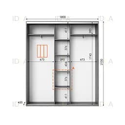 Шафа-купе Idea серія 6 180 x 45 x 210 см Венге темний Дзеркало - мініатюра 2