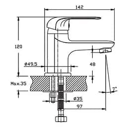 Змішувач для умивальника Haiba DARIO 001 (HB0855) - мініатюра 2