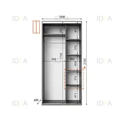 Шафа-купе Idea серія 5 100 x 60 x 210 см Венге темний - мініатюра 2
